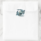 Dolfijnen bij Dione Ronde Sticker (Tas)