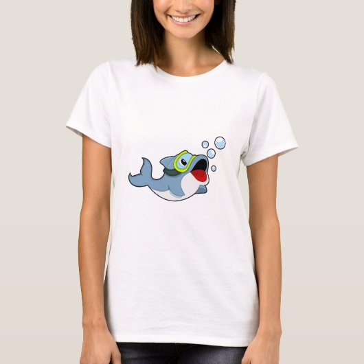 Dolfijnen bij duiken met waterbellen.PNG T-shirt (Voorkant)