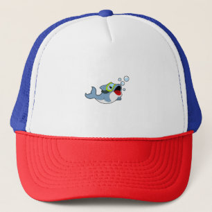 Dolfijnen bij duiken met waterbellen.PNG Trucker Pet
