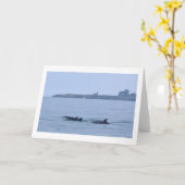 Dolfijnen bij het vuurtoren-Lege Wenskaart Kaart (Gele Bloem)