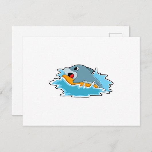 Dolfijnen bij surfen met surfboard briefkaart (Voorkant / Achterkant)