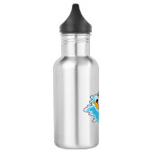 Dolfijnen bij surfen met surfboard waterfles (Links)