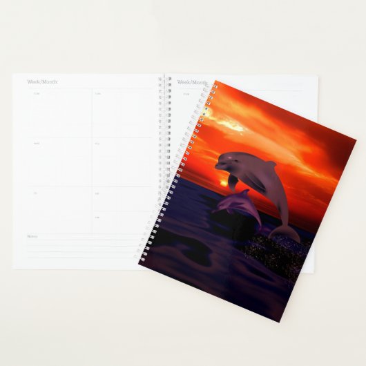 Dolfijnen bij zonsondergang planner (Display)