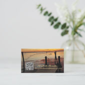 Dolfijnen bij zonsondergang visitekaartje (Staand voorkant)