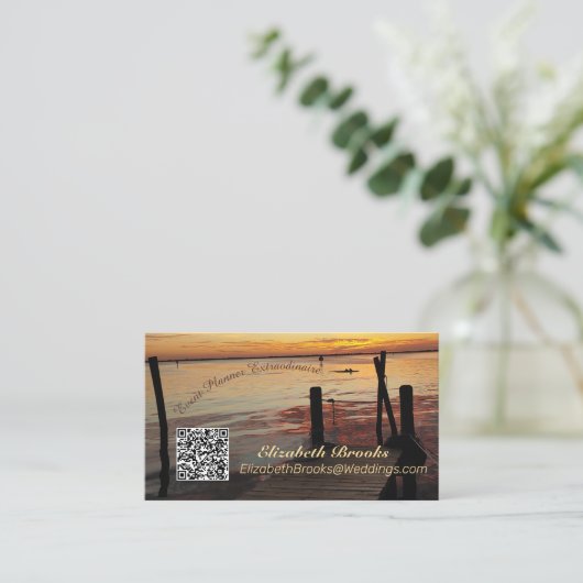 Dolfijnen bij zonsondergang visitekaartje (Staand voorkant)