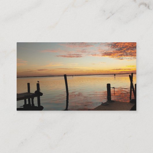 Dolfijnen bij zonsondergang visitekaartje (Achterkant)