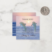 Dolfijnen bij zonsopgang strand bruiloft dank u notitiekaartje (Voorkant / Achterkant in situ)