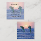Dolfijnen bij zonsopgang strand bruiloft dank u notitiekaartje (Voorkant / Achterkant)