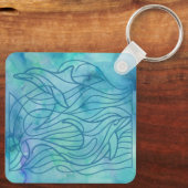 Dolfijnen - Blauw Sleutelhanger (Achterkant)