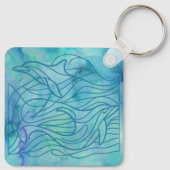 Dolfijnen - Blauw Sleutelhanger (Achterkant)