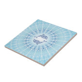 Dolfijnen Blauwe Mandala Kust Oceaan Tegeltje (Zijkant)