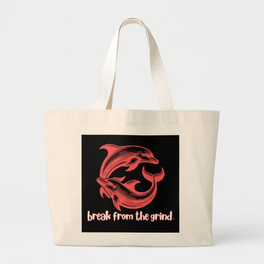 Dolfijnen Boodschappentas Grote Tote Bag (Voorkant)