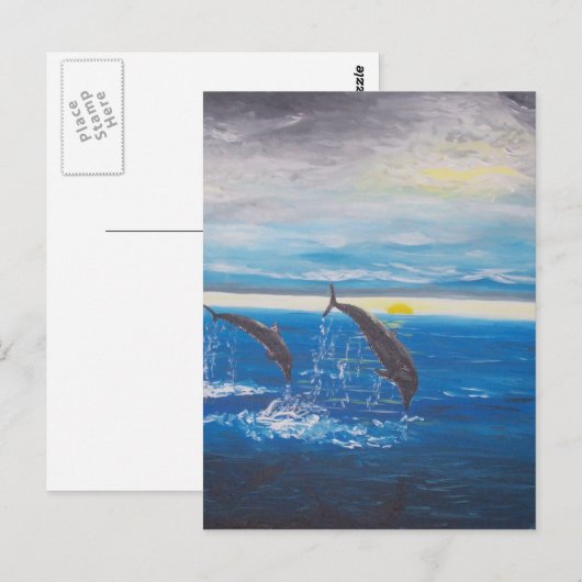 Dolfijnen Briefkaart (Voorkant / Achterkant)
