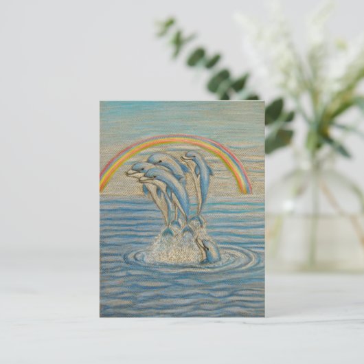 Dolfijnen Briefkaart (Staand voorkant)