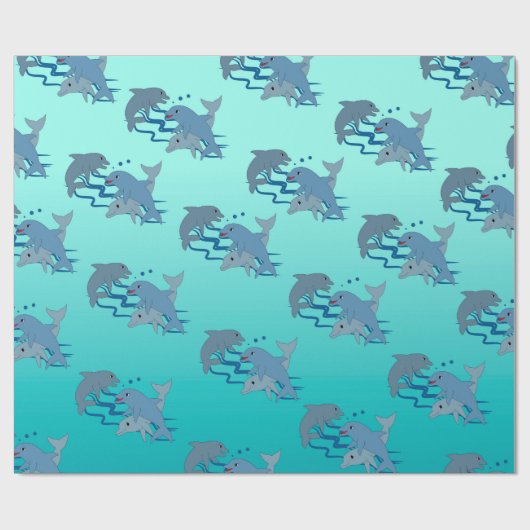 Dolfijnen Cadeaupapier (Vlak)