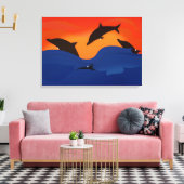 Dolfijnen Canvas Afdruk (Insitu (Woonkamer))