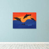Dolfijnen Canvas Afdruk (Insitu (Houten vloer))