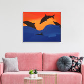 Dolfijnen Canvas Afdruk (Insitu (Woonkamer))