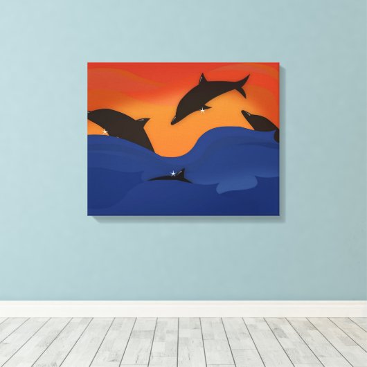 Dolfijnen Canvas Afdruk (Insitu (Houten vloer))