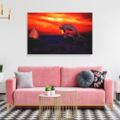 Dolfijnen Canvas Afdruk (Insitu (Woonkamer))