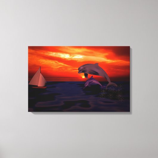 Dolfijnen Canvas Afdruk (Voorkant)