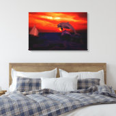Dolfijnen Canvas Afdruk (Insitu (Slaapkamer))