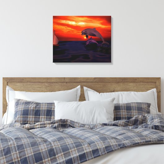 Dolfijnen Canvas Afdruk (Insitu (Slaapkamer))