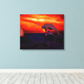 Dolfijnen Canvas Afdruk (Insitu (Houten vloer))