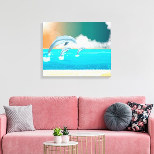 Dolfijnen Canvas Afdruk (Insitu (Woonkamer))