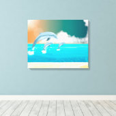Dolfijnen Canvas Afdruk (Insitu (Houten vloer))