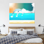 Dolfijnen Canvas Afdruk (Insitu (Slaapkamer))