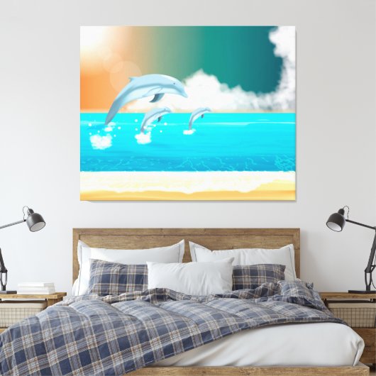 Dolfijnen Canvas Afdruk (Insitu (Slaapkamer))