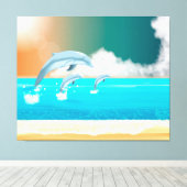 Dolfijnen Canvas Afdruk (Insitu (Houten vloer))