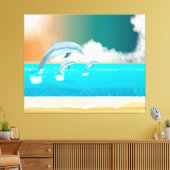 Dolfijnen Canvas Afdruk (Insitu (Woonkamer))