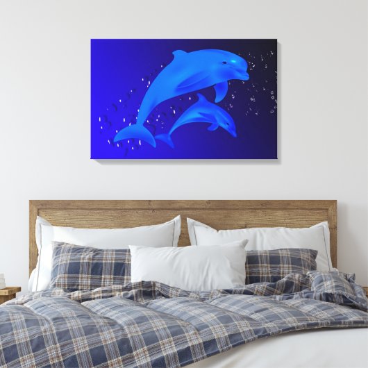 Dolfijnen Canvas Afdruk (Insitu (Slaapkamer))