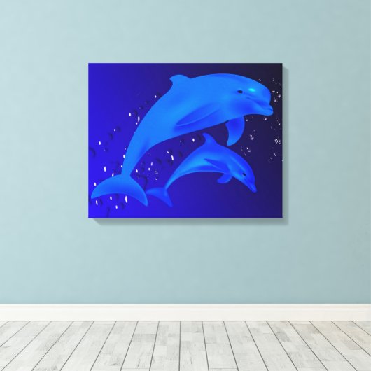 Dolfijnen Canvas Afdruk (Insitu (Houten vloer))
