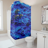 dolfijnen die balblauw-oceaandouchergordijn spelen douchegordijn (In situ)