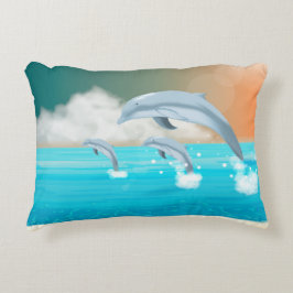 dolfijnen die in de oceaan breken accent kussen