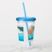 dolfijnen die in de oceaan breken acryl drinkbeker (Links)
