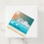 dolfijnen die in de oceaan breken bedankjes labels (In situ)