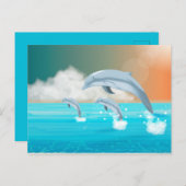 dolfijnen die in de oceaan breken briefkaart (Voorkant / Achterkant)