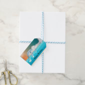 dolfijnen die in de oceaan breken cadeaulabel (Met Touw)