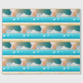 dolfijnen die in de oceaan breken cadeaupapier (Vlak)