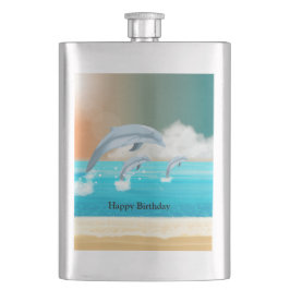 dolfijnen die in de oceaan breken flacon