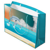 dolfijnen die in de oceaan breken groot cadeauzakje (Achterkant Gekanteld)