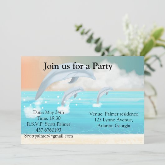 dolfijnen die in de oceaan breken kaart (Staand voorkant)