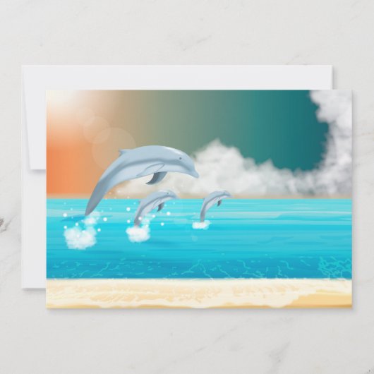 dolfijnen die in de oceaan breken kaart (Achterkant)