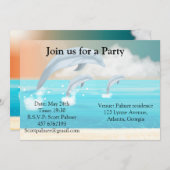 dolfijnen die in de oceaan breken kaart (Voorkant / Achterkant)