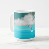 dolfijnen die in de oceaan breken koffiemok (Voorkant links)