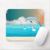 dolfijnen die in de oceaan breken muismat (Met muis)